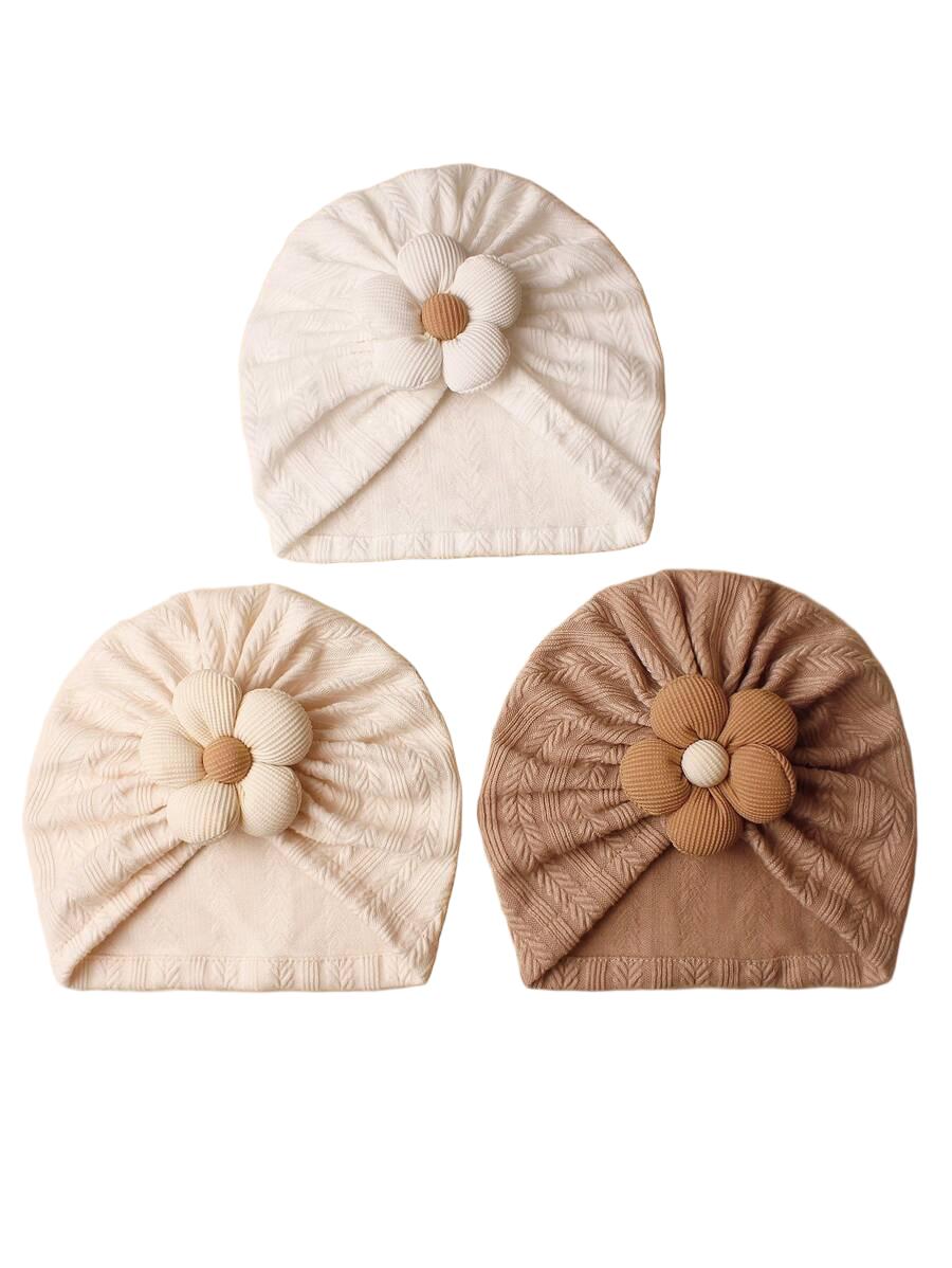 SHEIN CZAPKA KWIAT ZDOBIENIE 3-PACK S07__6-24MSC
