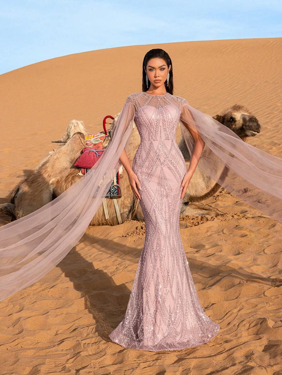 SHEIN RÓŻOWA MAXI SUKIENKA S06__M