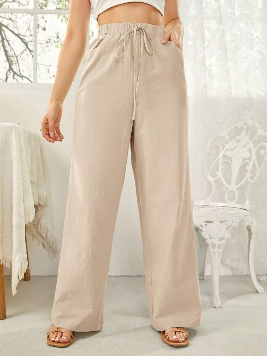 SHEIN BEŻOWE SPODNIE CASUAL S06__XS