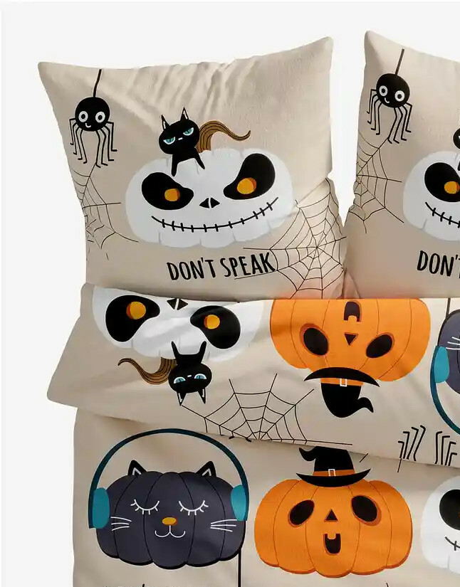 POSZEWKA NA PODUSZKĘ DYNIA PAJĘCZYNA HALLOWEEN PK01__80X80