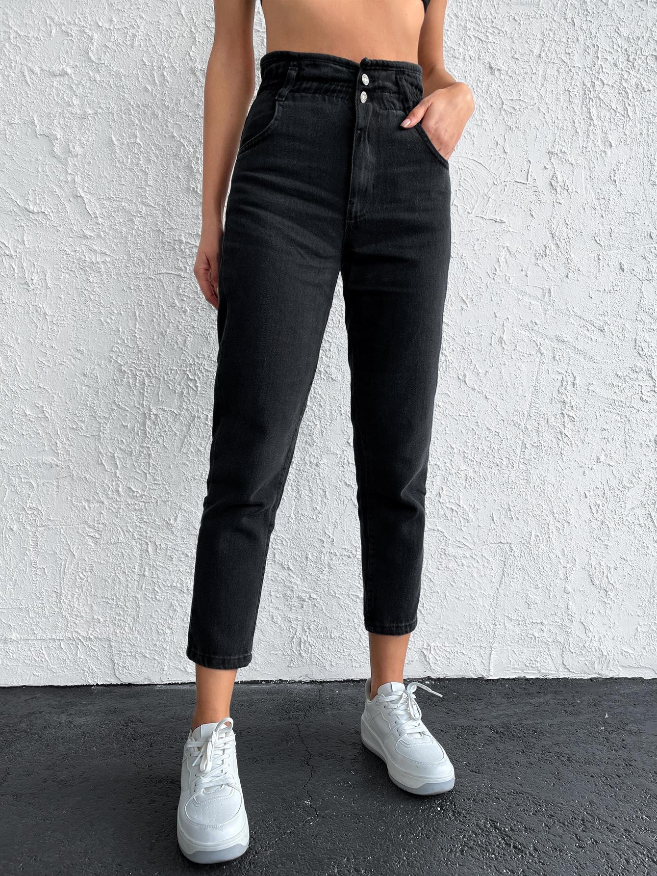SHEIN CZARNE SPODNIE JEANS S06__L