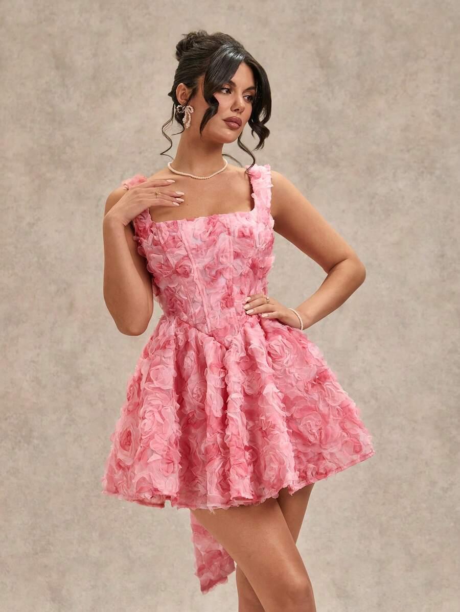 SHEIN RÓŻOWA MINI SUKIENKA PK01__S
