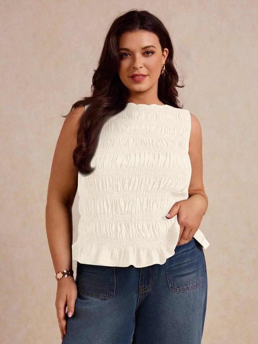 SHEIN BEŻOWY TOP MARSZCZENIA S09__46