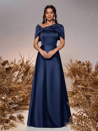 SHEIN GRANATOWA MAXI SUKIENKA S06__S