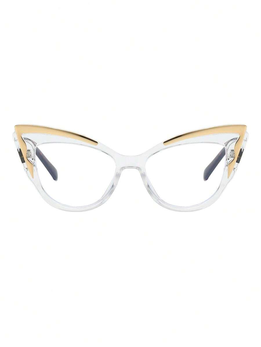 SHEIN OKULARY ZERÓWKI ZŁOTA WSTAWKA S07