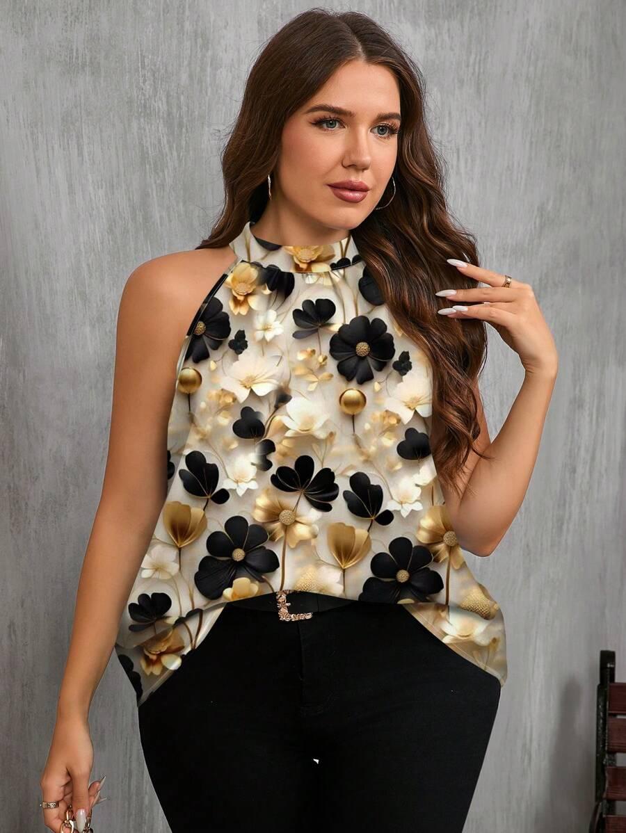 SHEIN BLUZKA KWIATY PRINT S06__XXL