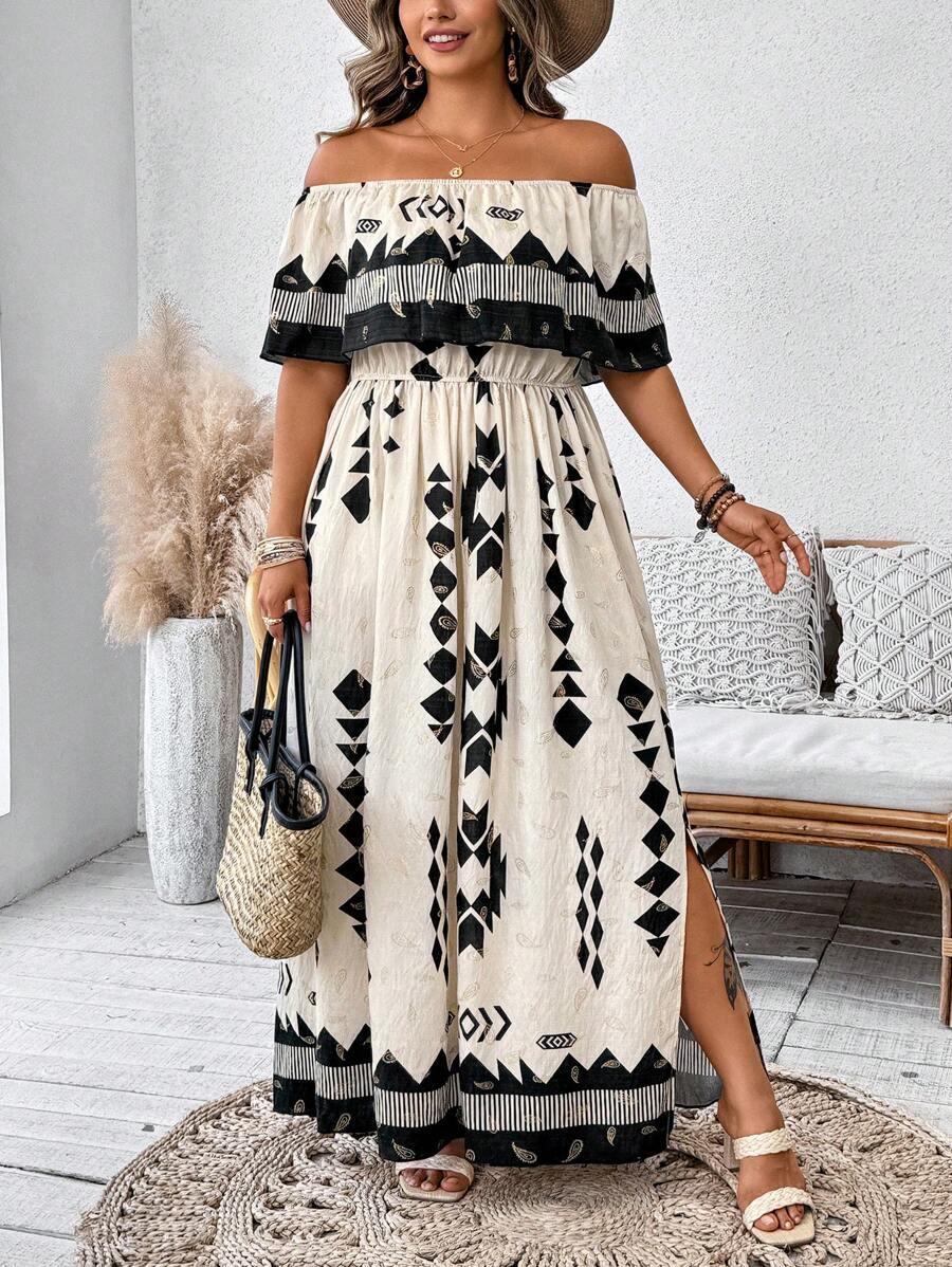 SHEIN MAXI SUKIENKA ODKRYTE RAMIONA S06__XXL