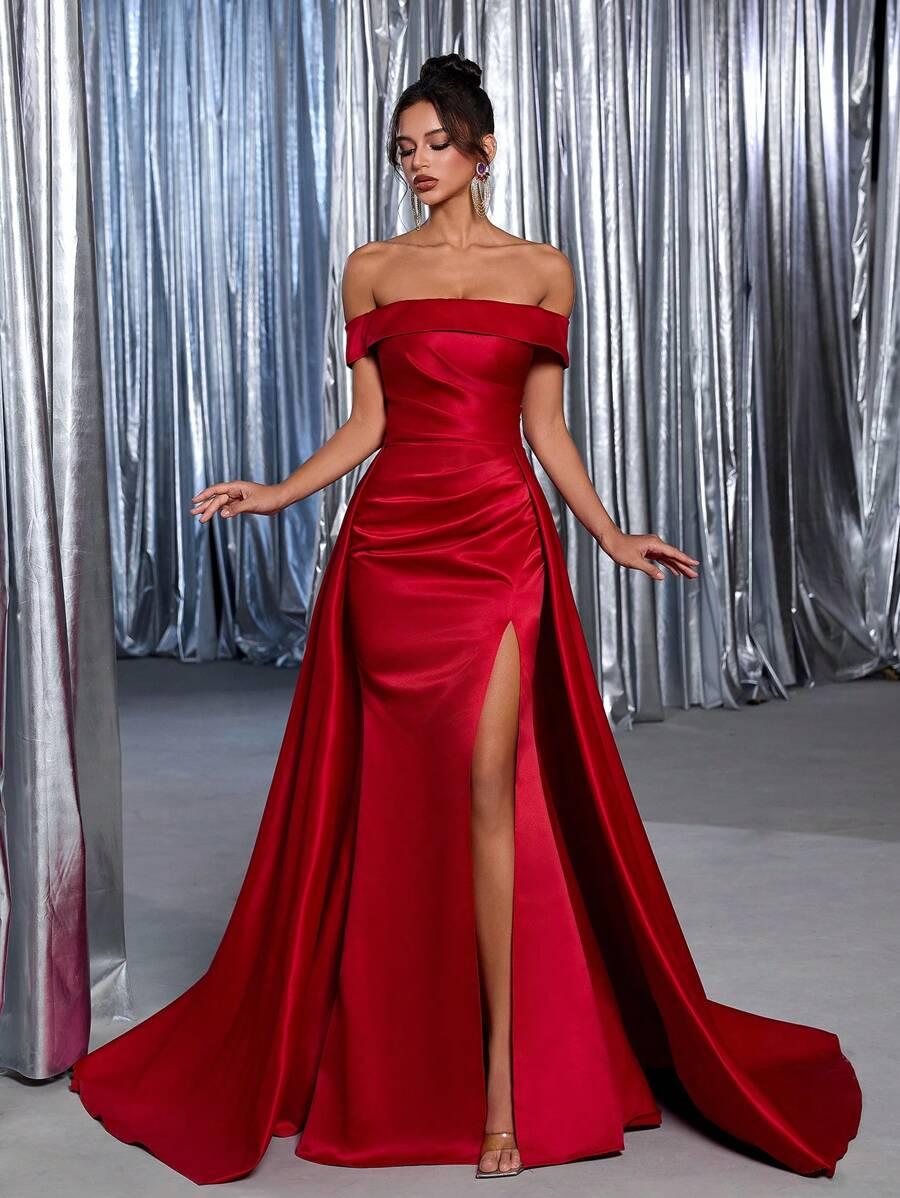 SHEIN CZERWONA MAXI SUKIENKA
