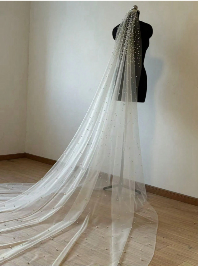 SHEIN BIAŁY WELON ZDOBIENIE S07__300CM