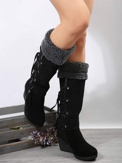 SHEIN CZARNE KOZAKI IMITACJA ZAMSZU W01__39,5