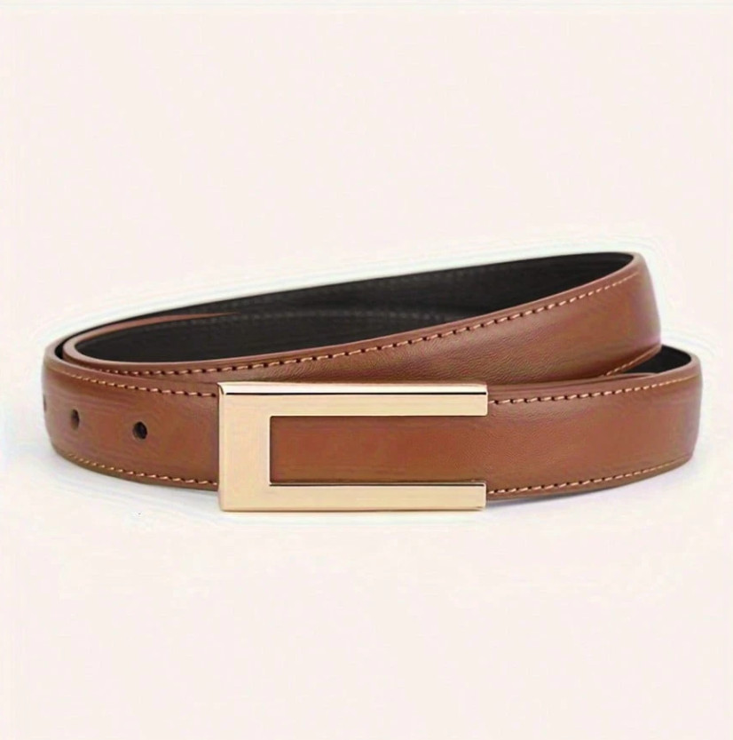 SHEIN BRĄZOWY PASEK KLAMRA S07__110