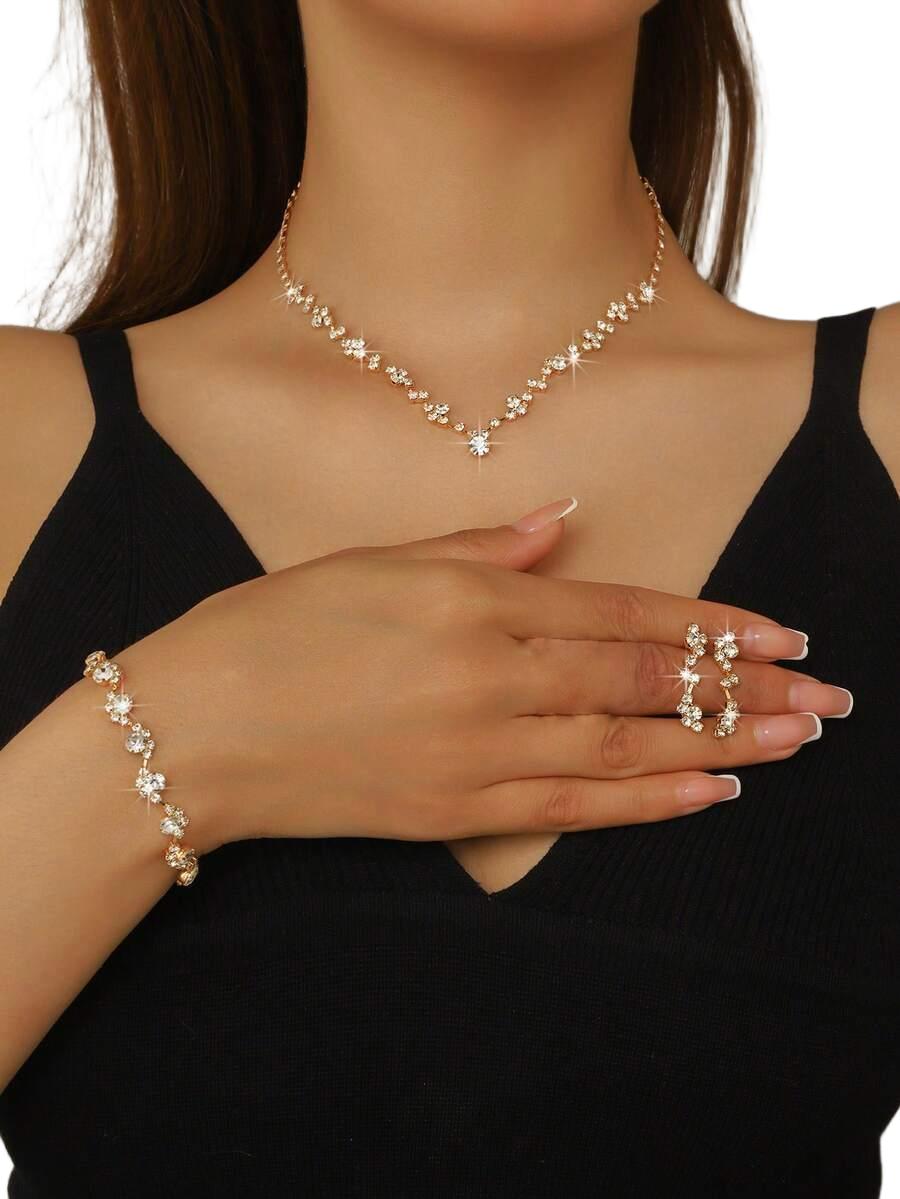 SHEIN NASZYJNIK KOLCZYKI BRANSOLETKA KOMPLET S07