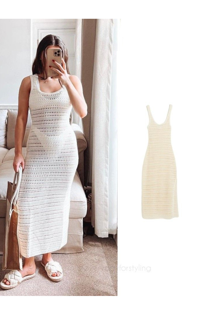H&M DZIANINOWA PLAŻOWA SUKIENKA ROZCIĘCIE PK01__M