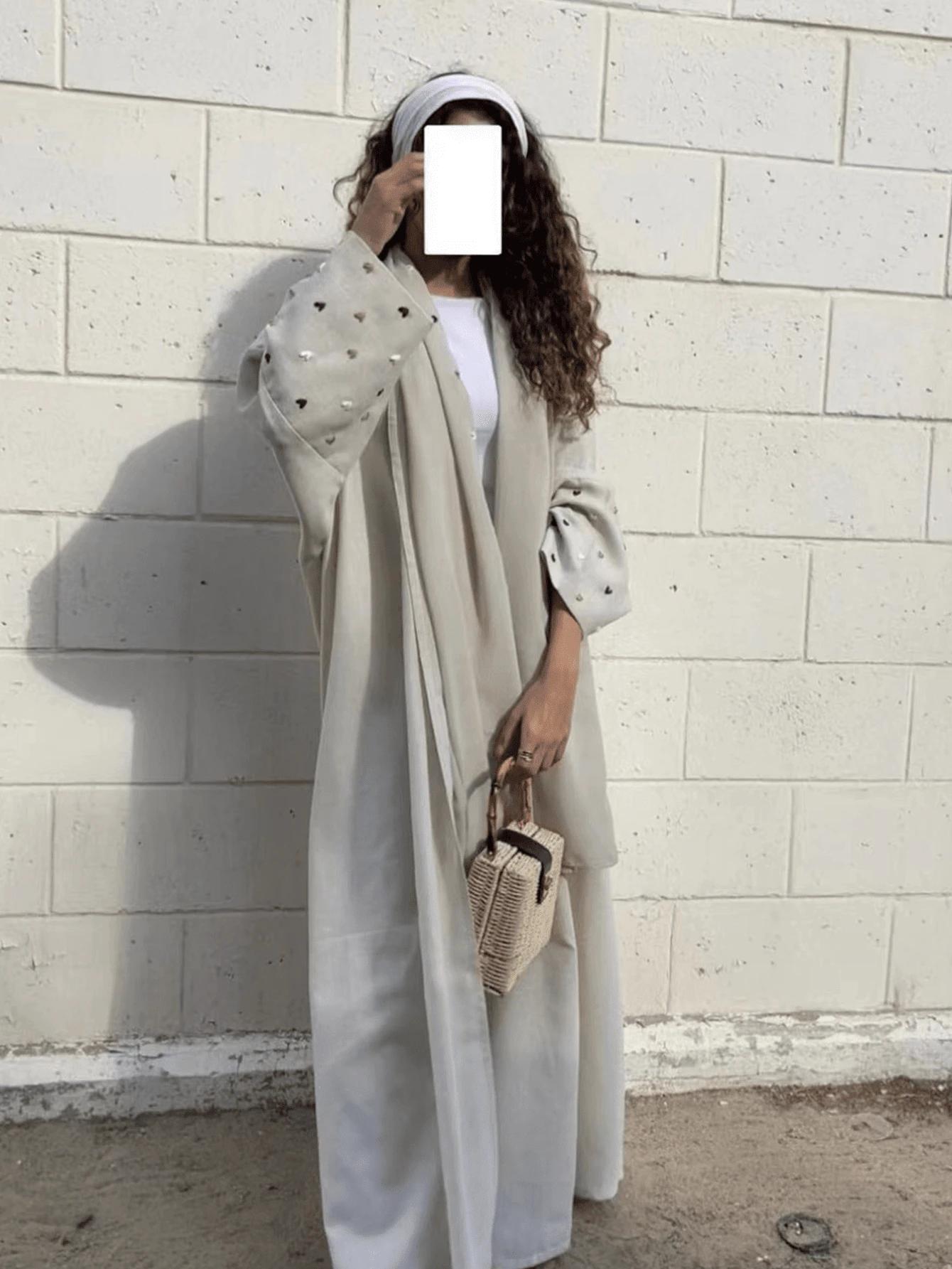 SHEIN SZARA NARZUTKA ZDOBIENIE S06__L