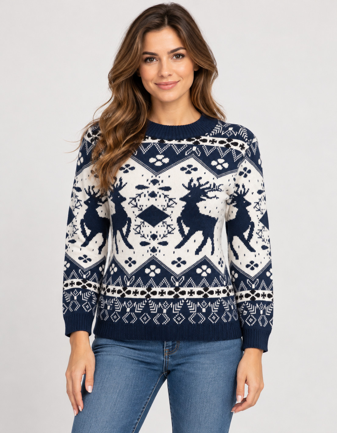 SHEIN ŚWIĄTECZNY SWETER Z DOMIESZKĄ WEŁNY BDD__OS