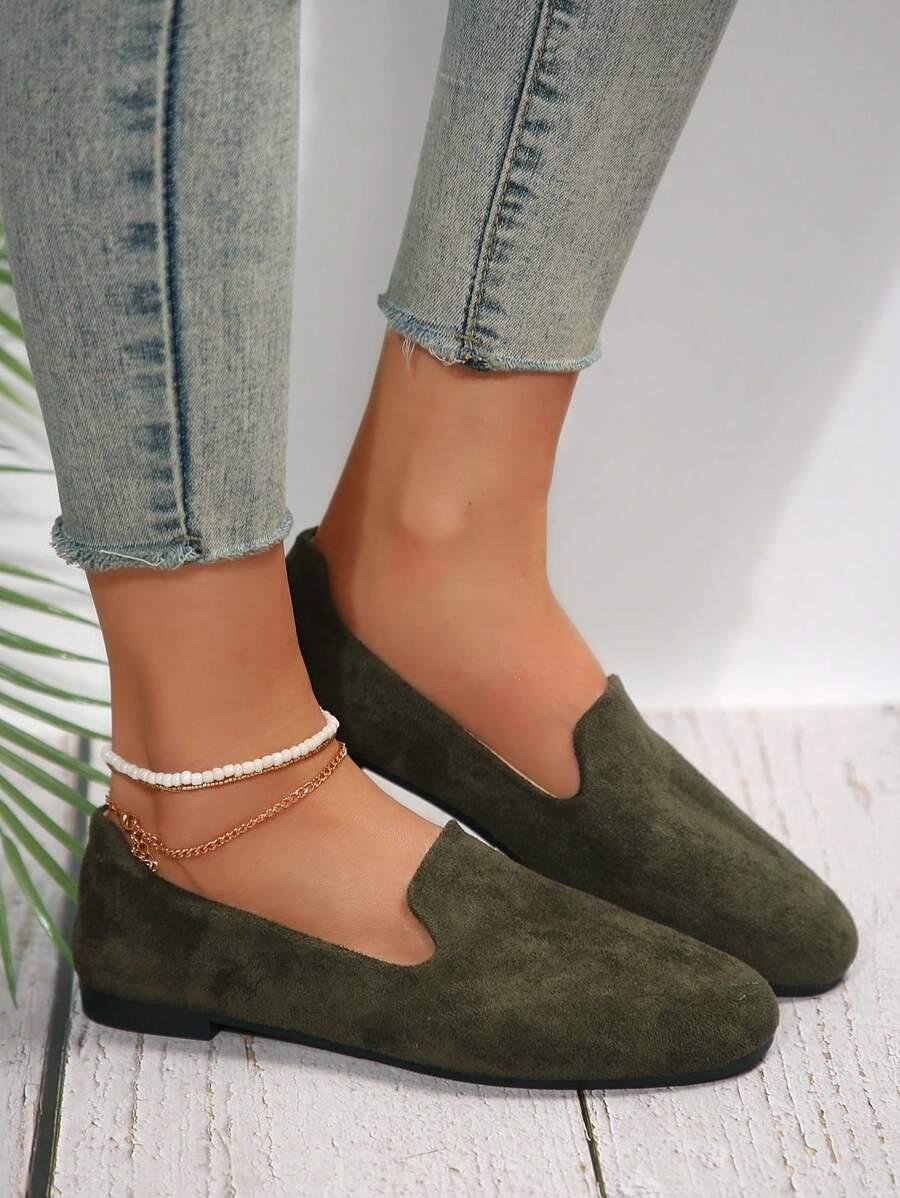 SHEIN ZIELONE BALERINY IMITACJA ZAMSZU S06__37,5