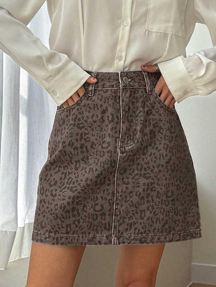 DAZY JEANSOWA SPÓDNICA ANIMAL PRINT S06__S