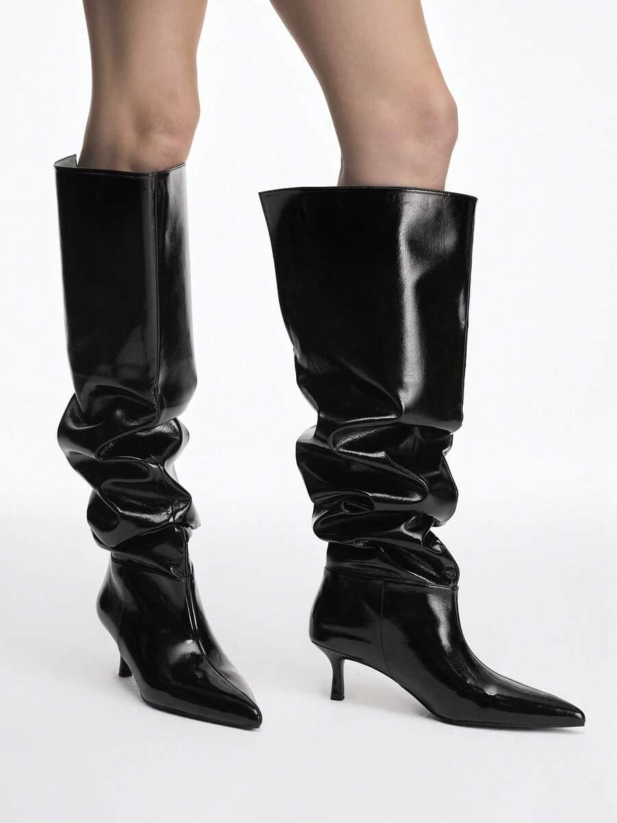 SHEIN CZARNE KOZAKI IMITACJA SKÓRY W01__39