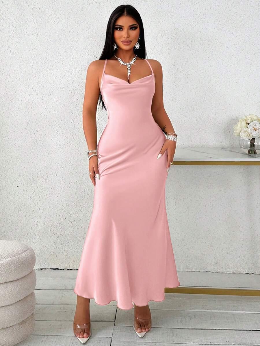 SHEIN RÓŻOWA MIDI SUKIENKA S06__M