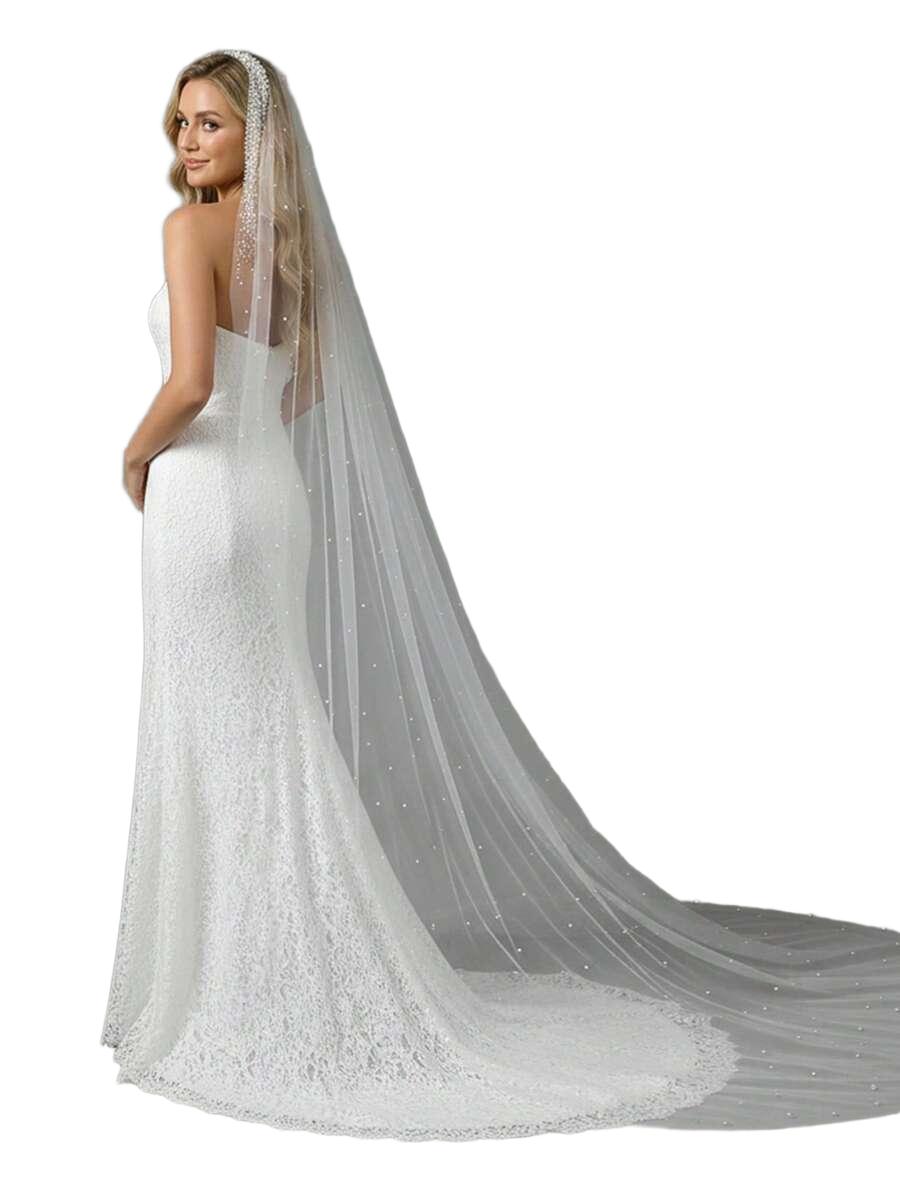 SHEIN BIAŁY WELON ZDOBIENIE S07__160CM