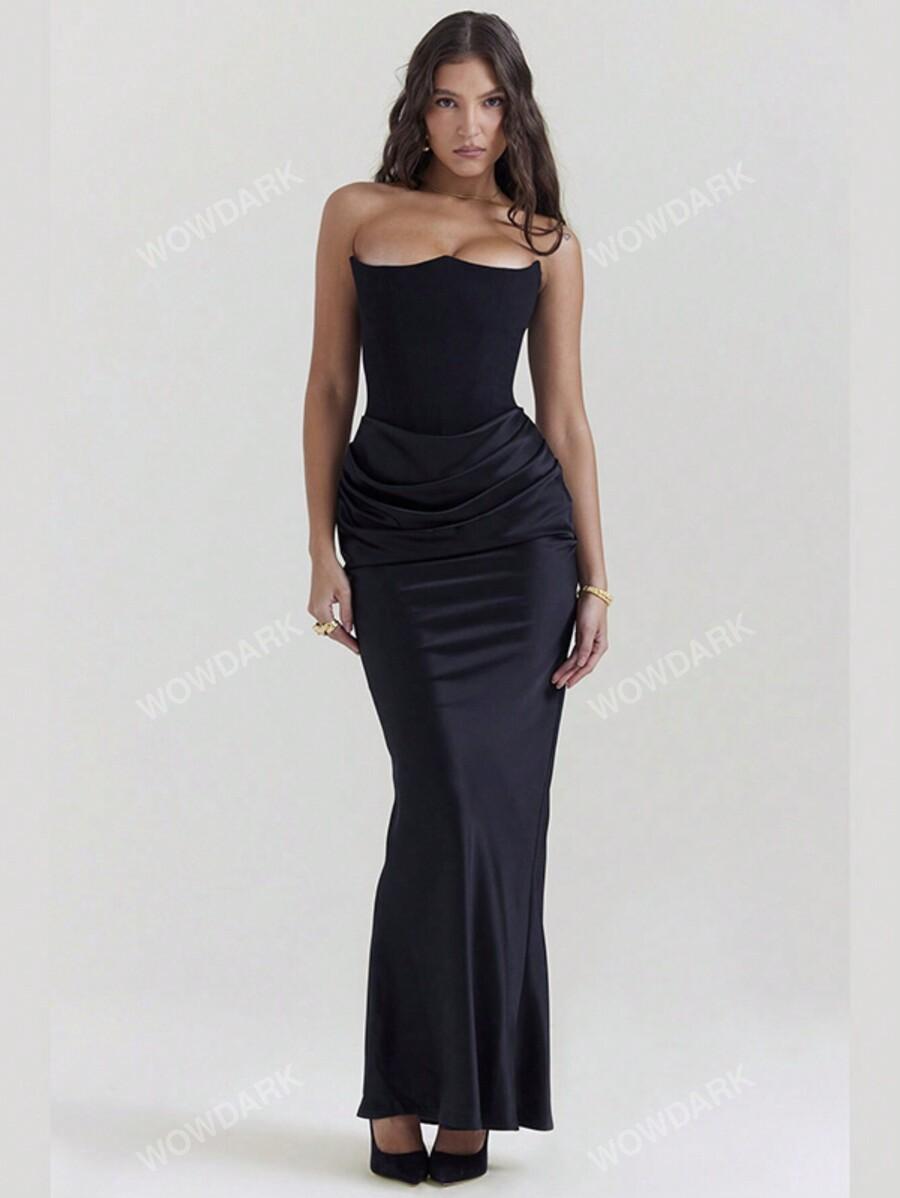SHEIN CZARNA MAXI SUKIENKA S06__L