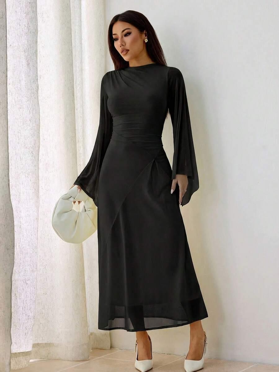 SHEIN CZARNA MAXI SUKIENKA S06__L