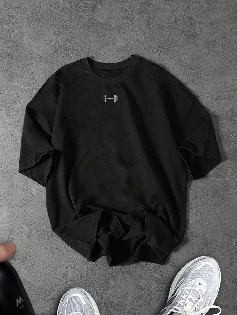 MANFINITY CZARNY T-SHIRT PRINT S06__XL
