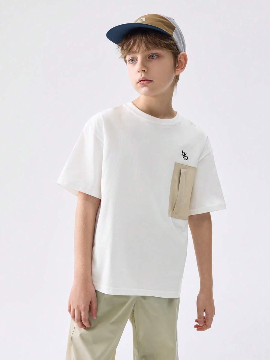 BALABALA BIAŁY T-SHIRT KIESZEŃ S06__134/140