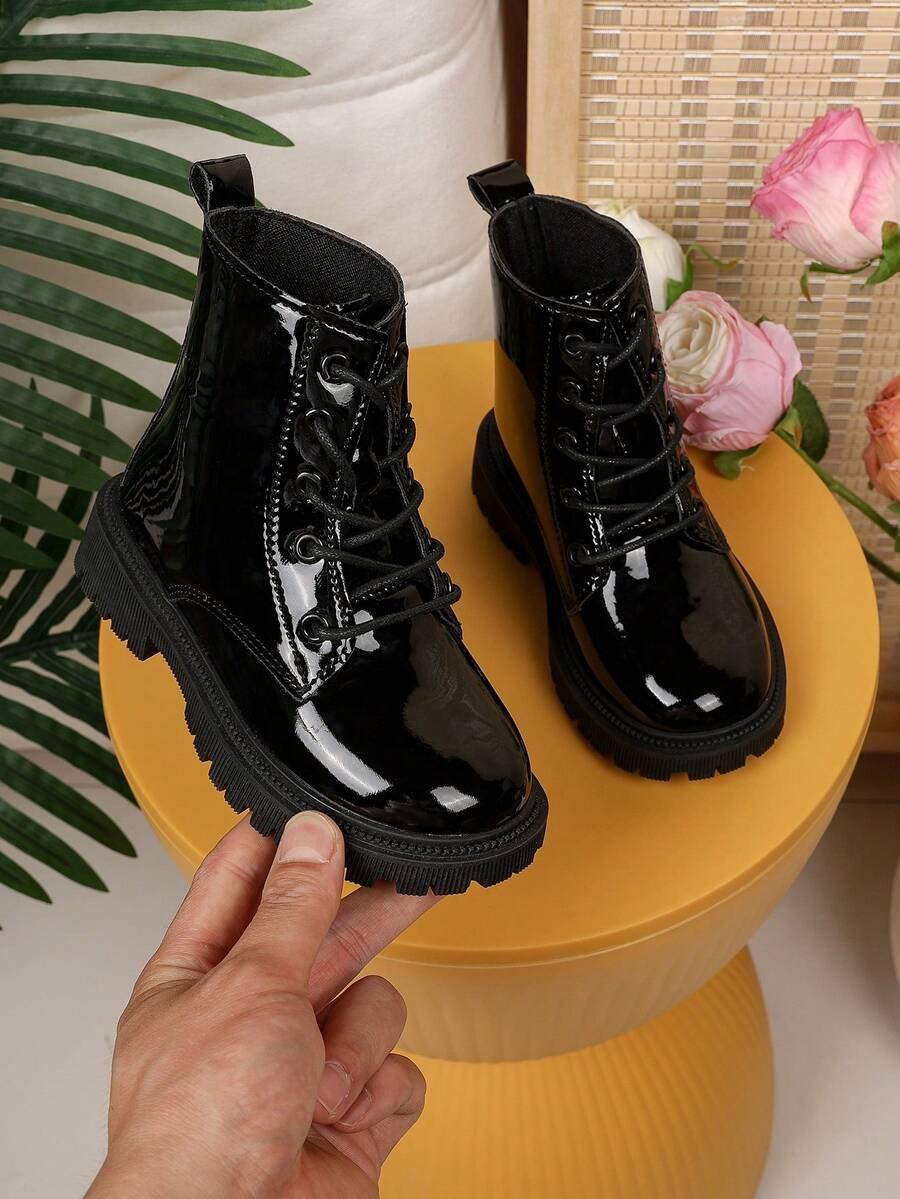 SHEIN CZARNE LAKIEROWANE BOTKI W01__37