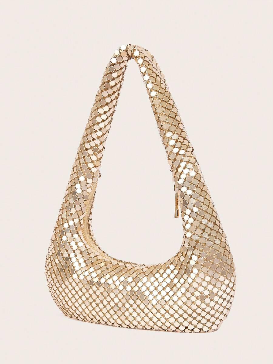 SHEIN ZŁOTA TOREBKA NA RAMIĘ S07__3X26X33CM