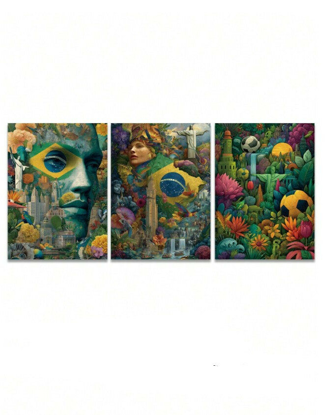 SHEIN OBRAZ NA PŁÓTNIE BEZ RAMY 3-PACK S07__40X60CM