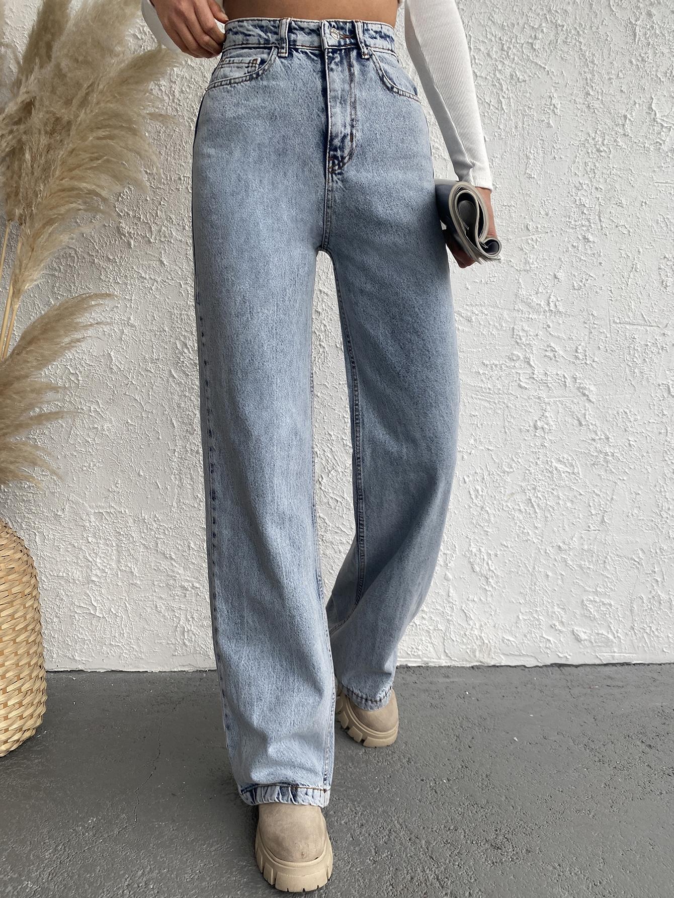 SHEIN SPODNIE JEANS PROSTE NOGAWKI PK01__XXS