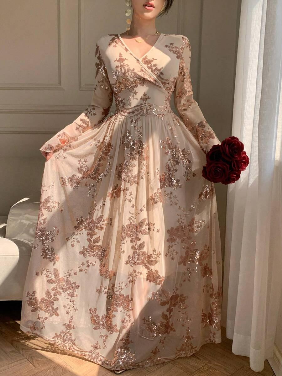 DAZY ZDOBIONA MAXI SUKIENKA S06__S