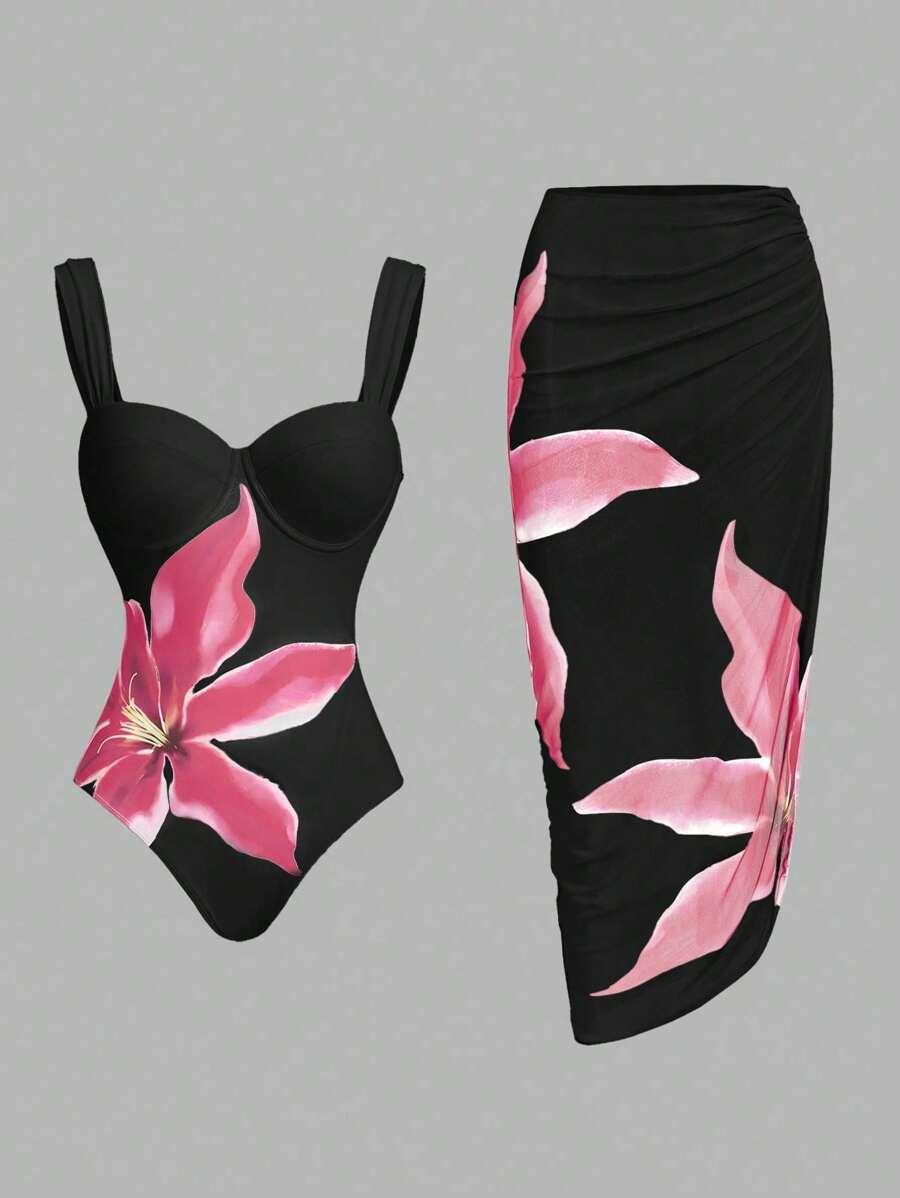 SWIM OASIS JEDNOCZĘŚCIOWY STRÓJ KĄPIELOWY SPÓDNICA KOMPLET S09__M