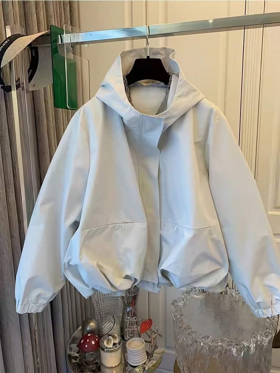 SHEIN BEŻOWA KURTKA Z KAPTUREM S06__M