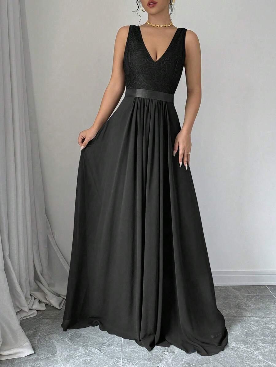 SHEIN CZARNA MAXI SUKIENKA S06__M