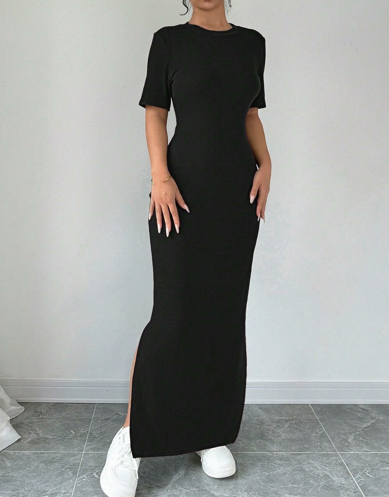 SELIANNE CZARNA MAXI SUKIENKA S06__L