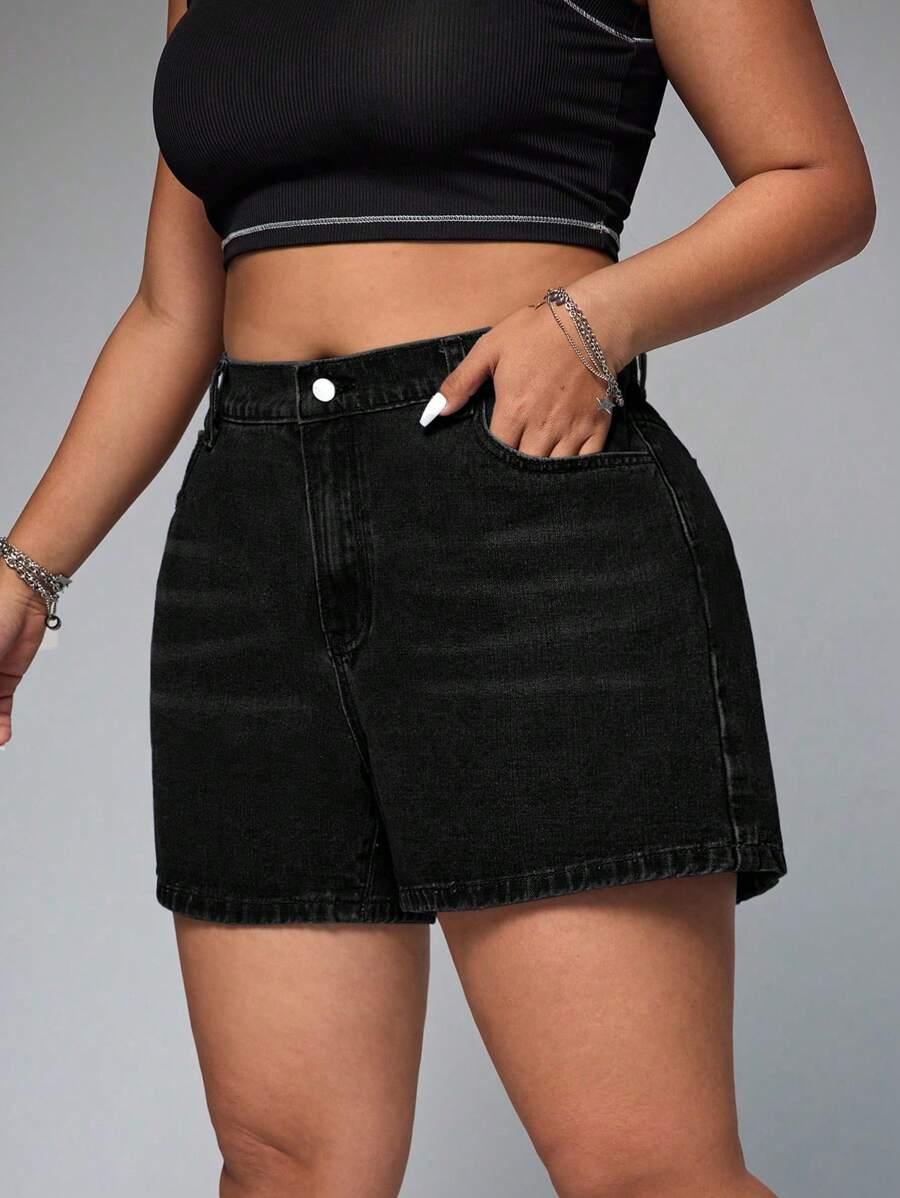 SHEIN CZARNE SPODENKI JEANS S06__46