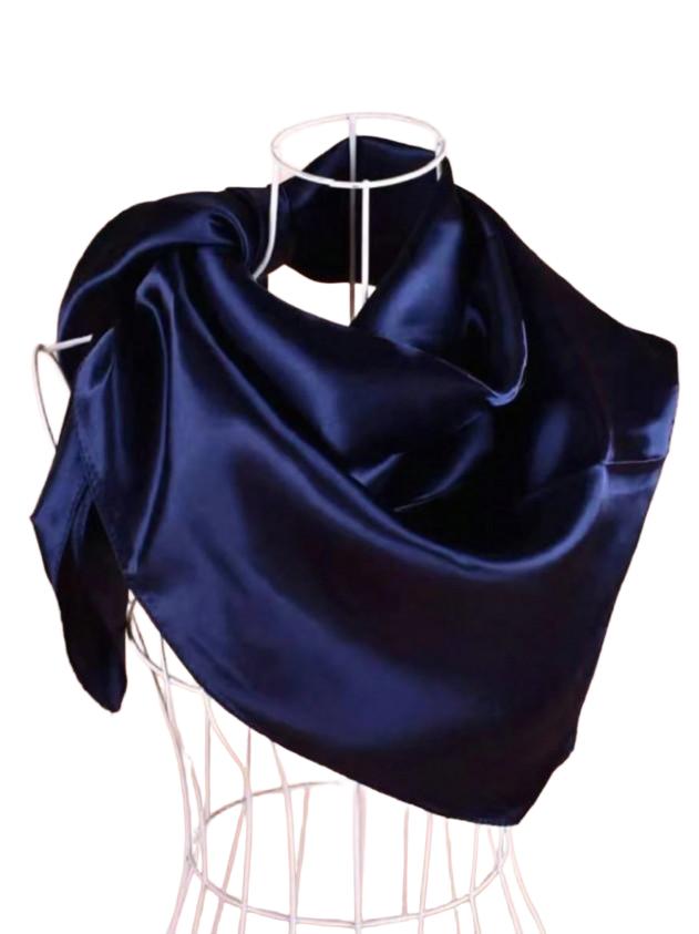 SHEIN GRANATOWA SATYNOWA CHUSTA S07__90X90