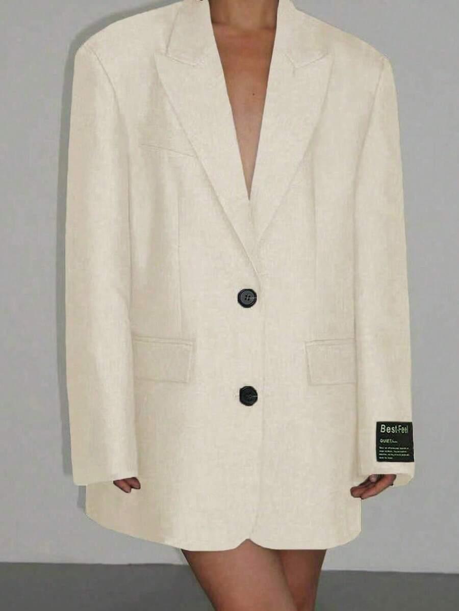 SHEIN BEŻOWA MARYNARKA OVERSIZE