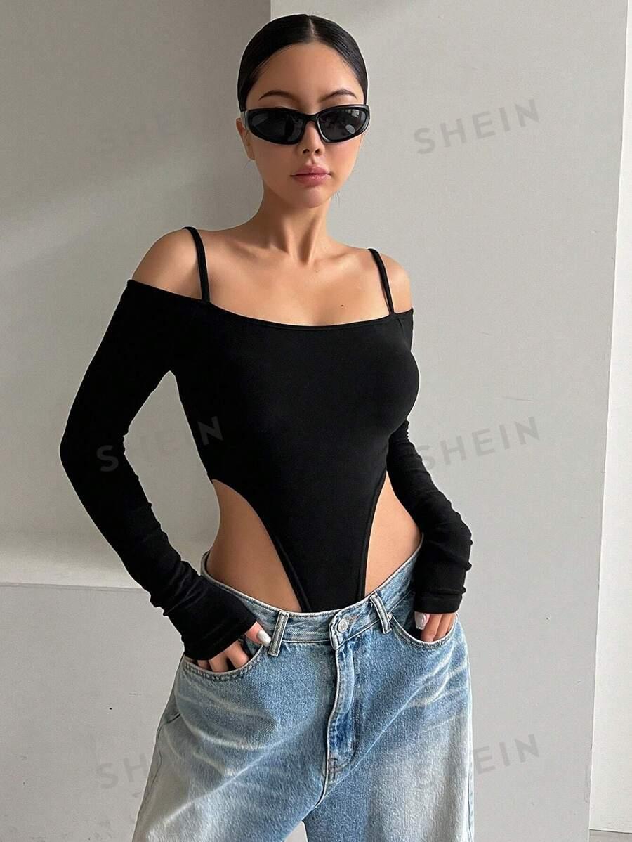 SHEIN CZARNE BODY DŁUGI RĘKAW S06__XL