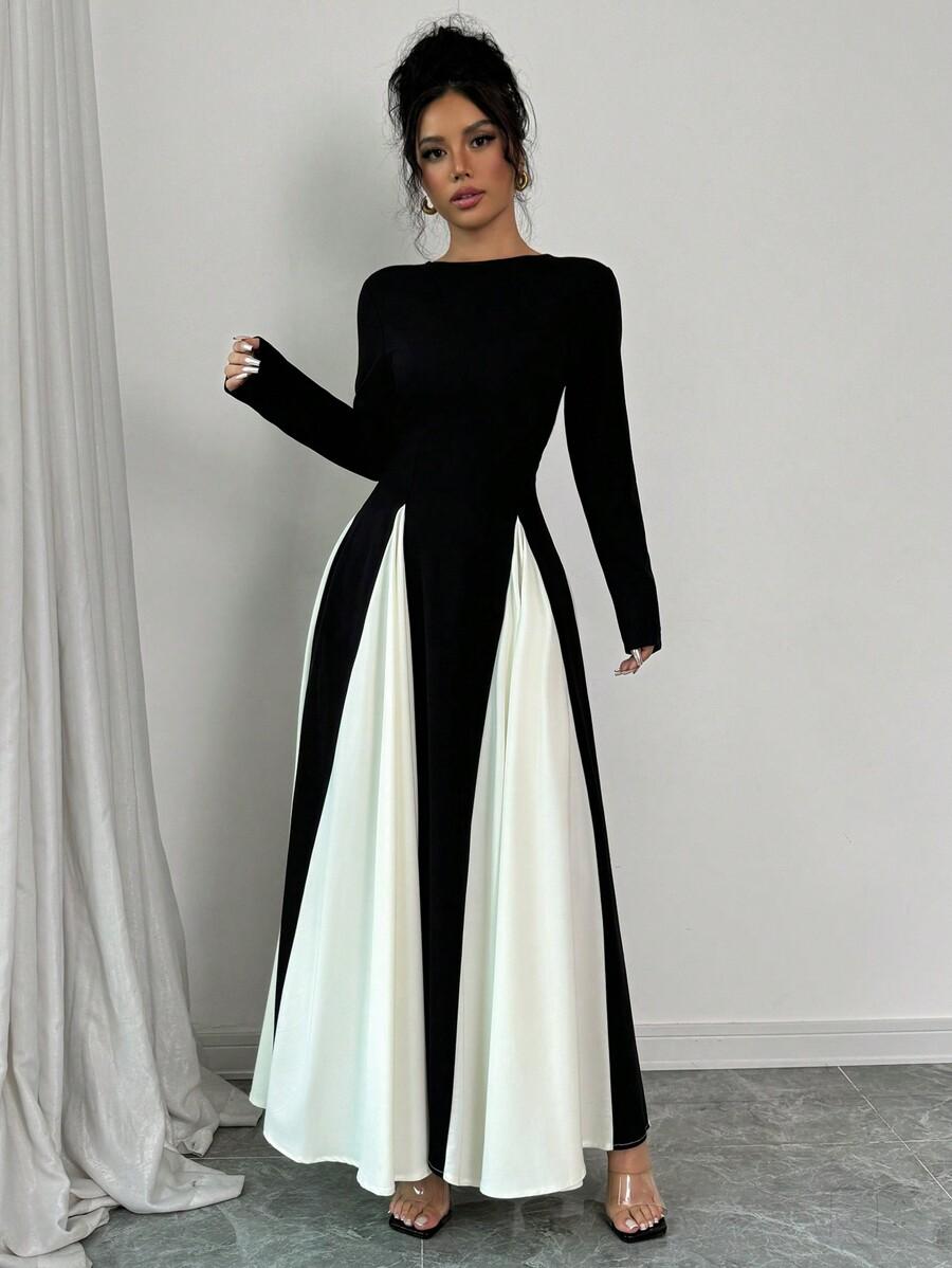 SHEIN MAXI SUKIENKA KONTRAST S06__S