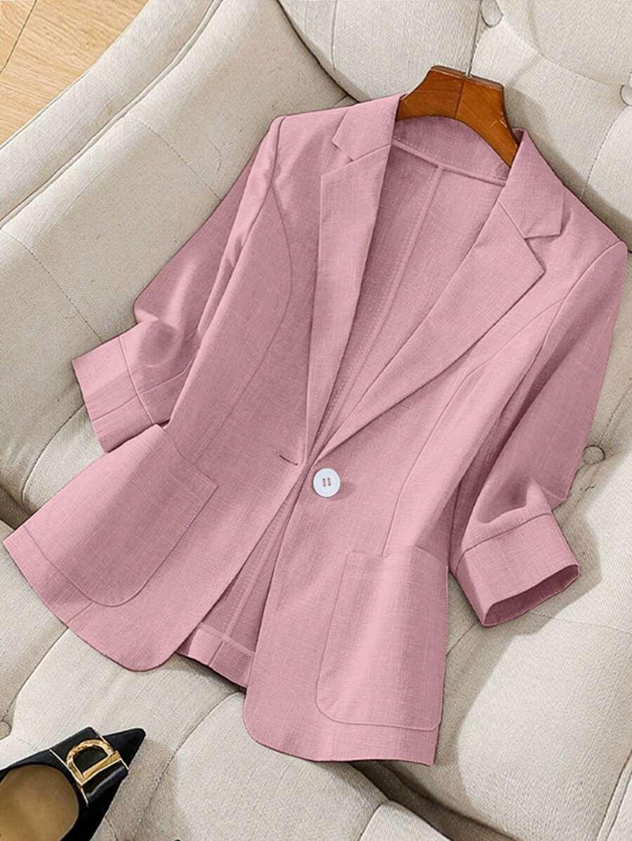 SHEIN RÓŻOWA MARYNARKA GUZIKI S06__M