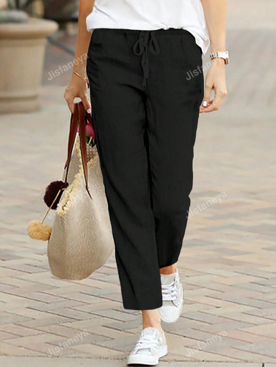 SHEIN CZARNE SPODNIE CASUAL S06__L