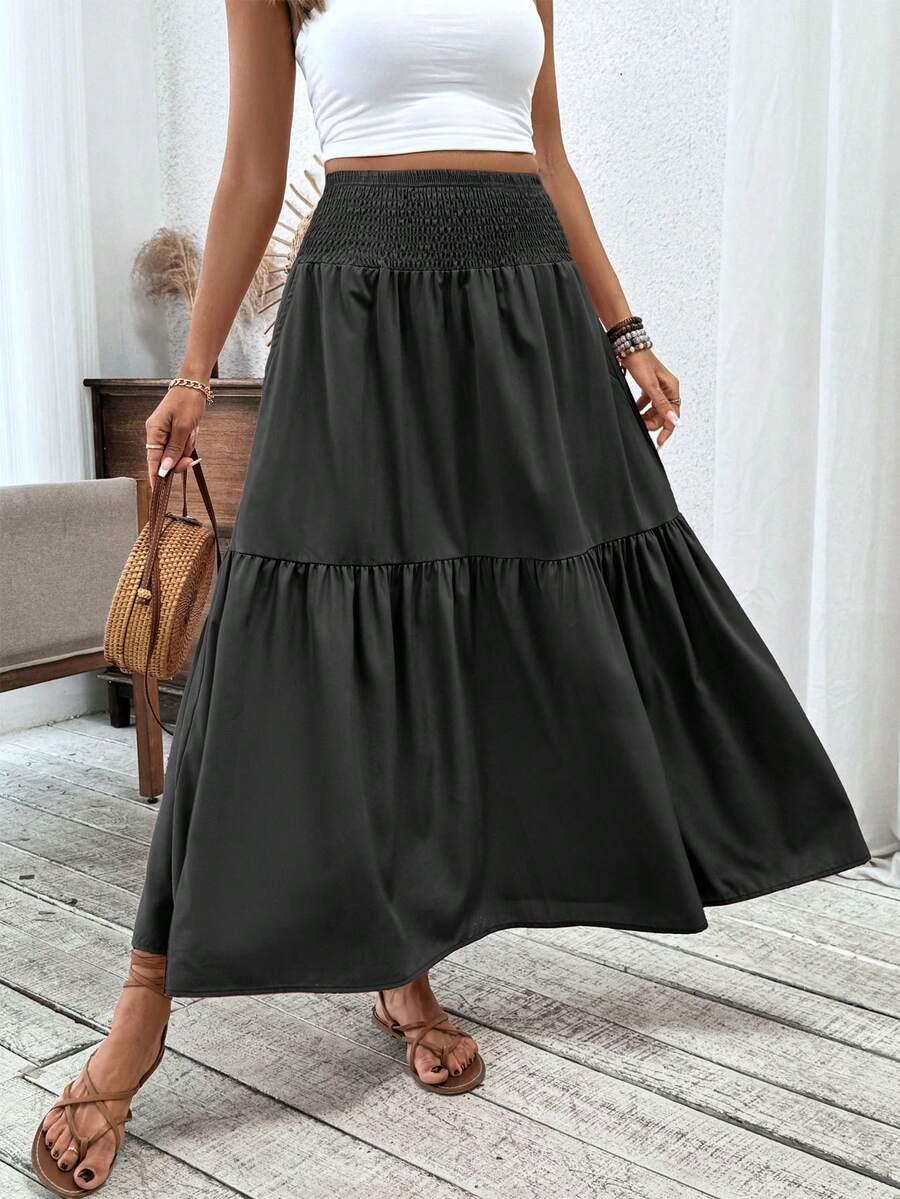 SHEIN CZARNA MAXI SPÓDNICA S06__48