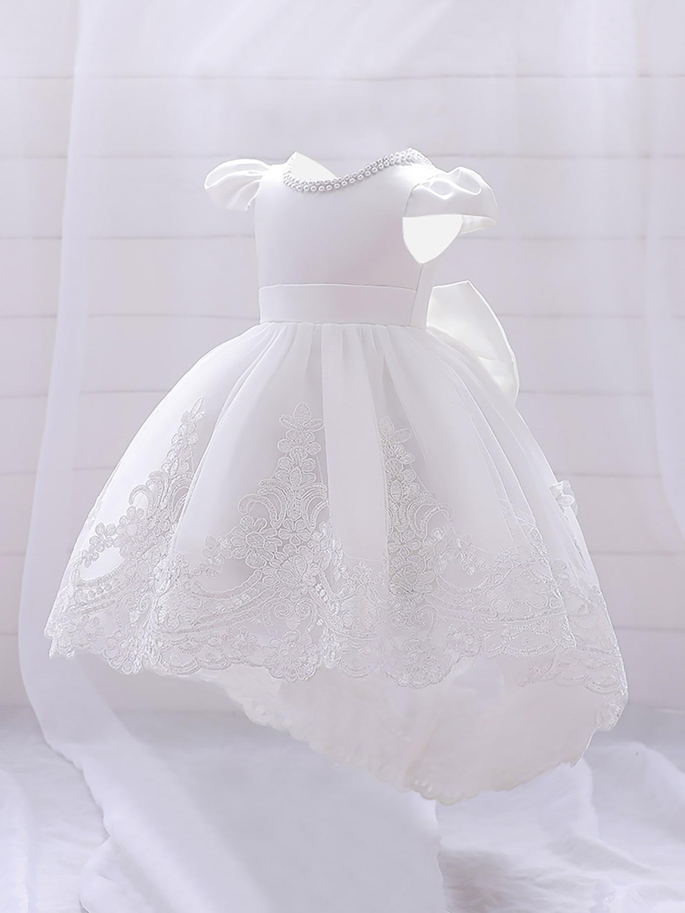 SHEIN BIAŁA SUKIENKA KOKARDA S06__104-110