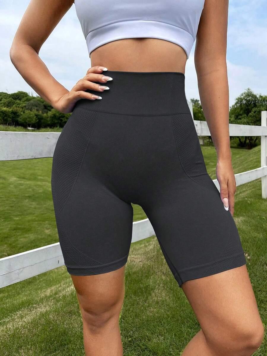 SHEIN SZARE KRÓTKIE LEGGINSY WYSOKI STAN PK01__M