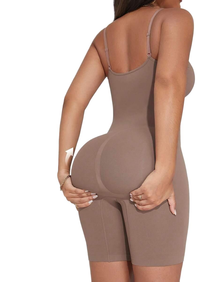SHEIN BRĄZOWY KOMBINEZON MODELUJĄCY PK01__S