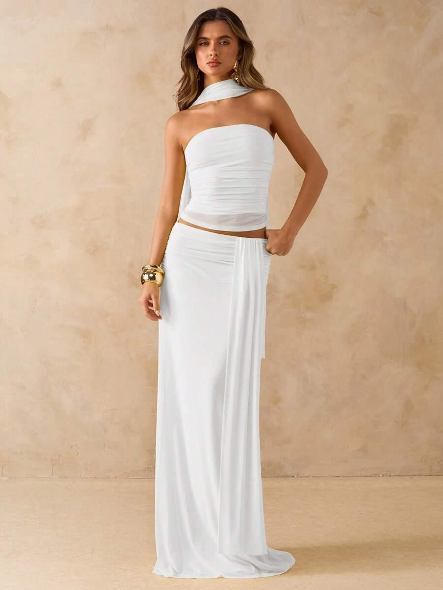 SHEIN TOP SPÓDNICA SZAL KOMPLET S09__XS