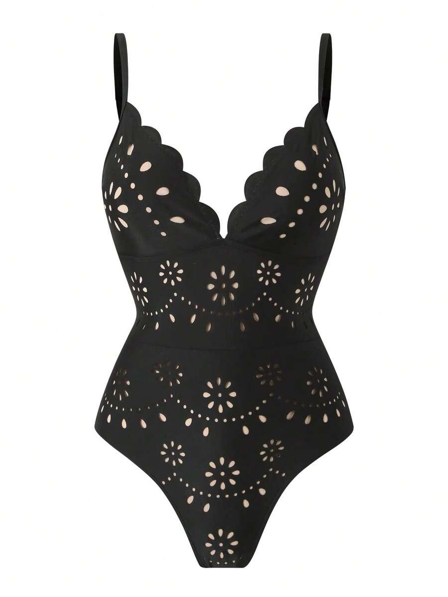 SWIM OASIS CZARNY JEDNOCZĘŚCIOWY STRÓJ KĄPIELOWY WYCIĘCIA ZT2__L